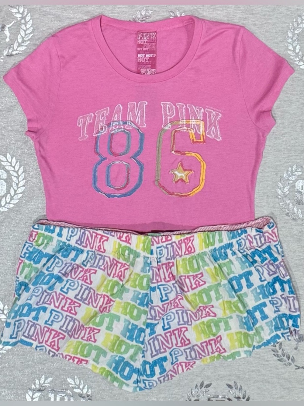VS PINK VINTAGE HOT HOT PINK SET NWOT